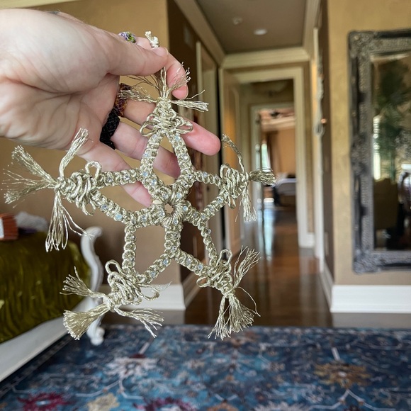Handmade Macramé Rope Snowflake - Picture 2 of 3